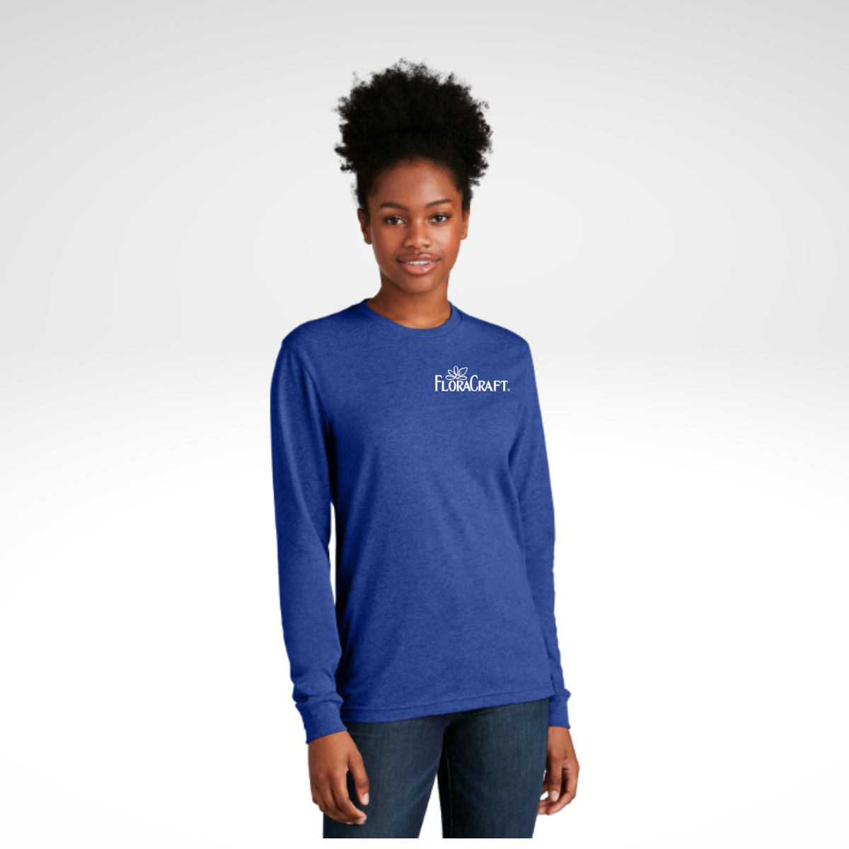 Next Level Apparel® Unisex CVC Long Sleeve Tee in Royal - Embroidery