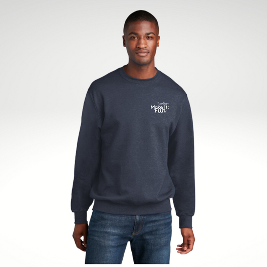 Port & Company® Core Fleece Crewneck Sweatshirt in Heather Navy - Heat Seal