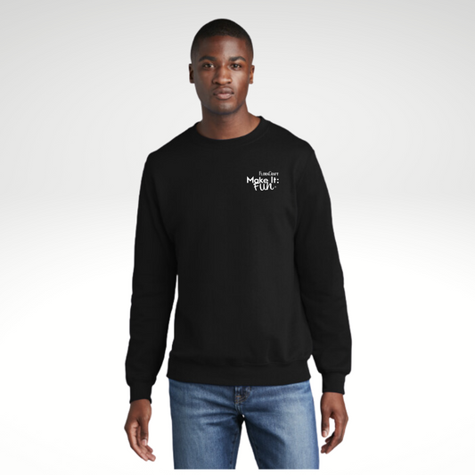 Port & Company® Core Fleece Crewneck Sweatshirt in Jet Black - Heat Seal