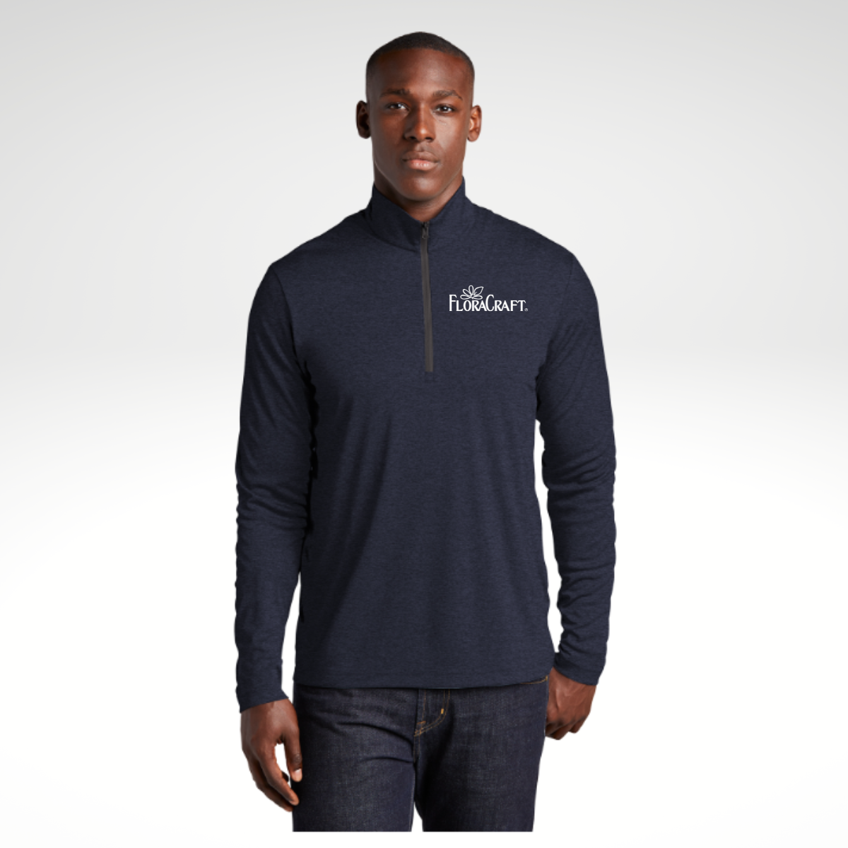 Sport-Tek ® Endeavor 1/2-Zip Pullover in Deep Navy Heather - Heat Seal