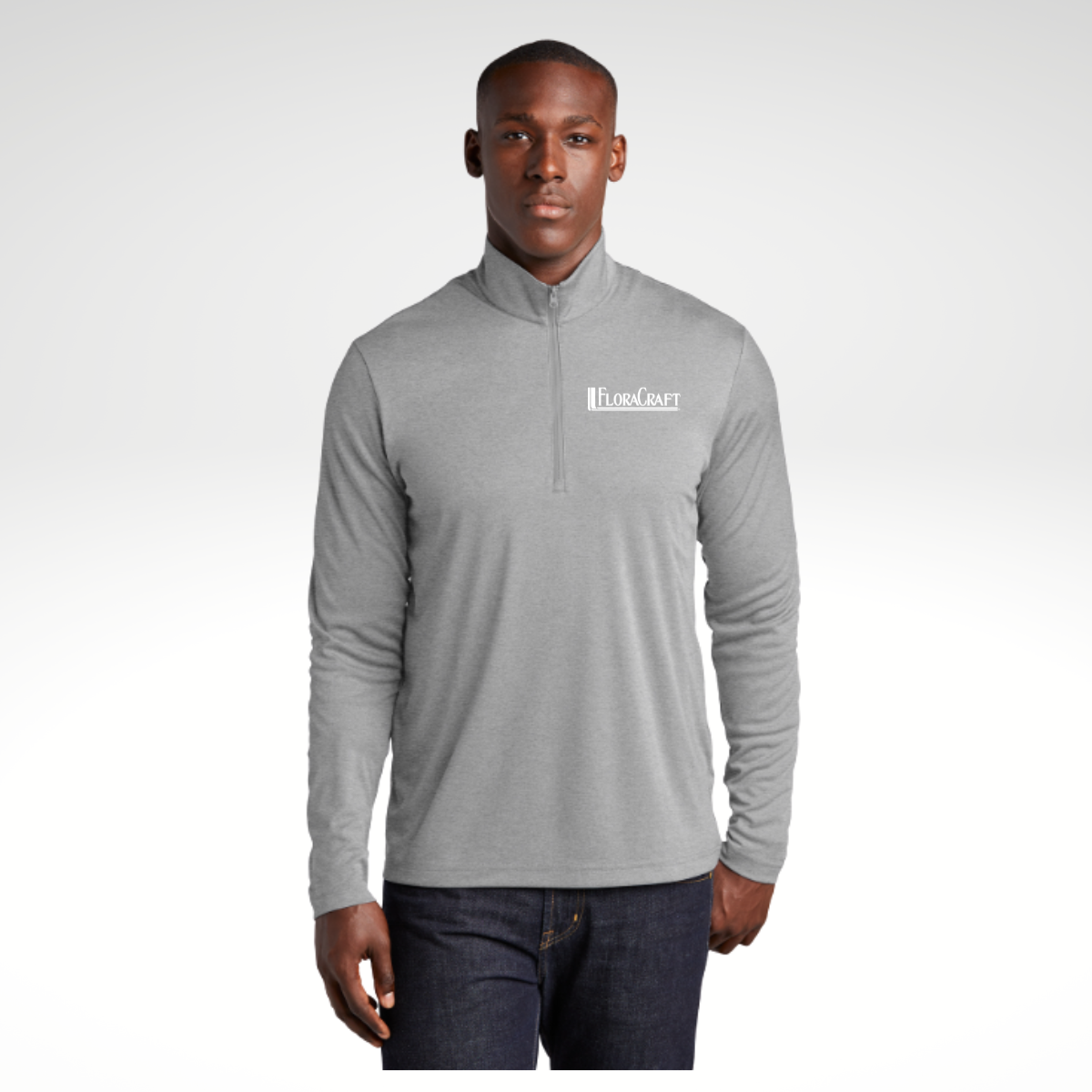 Sport-Tek ® Endeavor 1/2-Zip Pullover in Light Grey Heather - Heat Seal