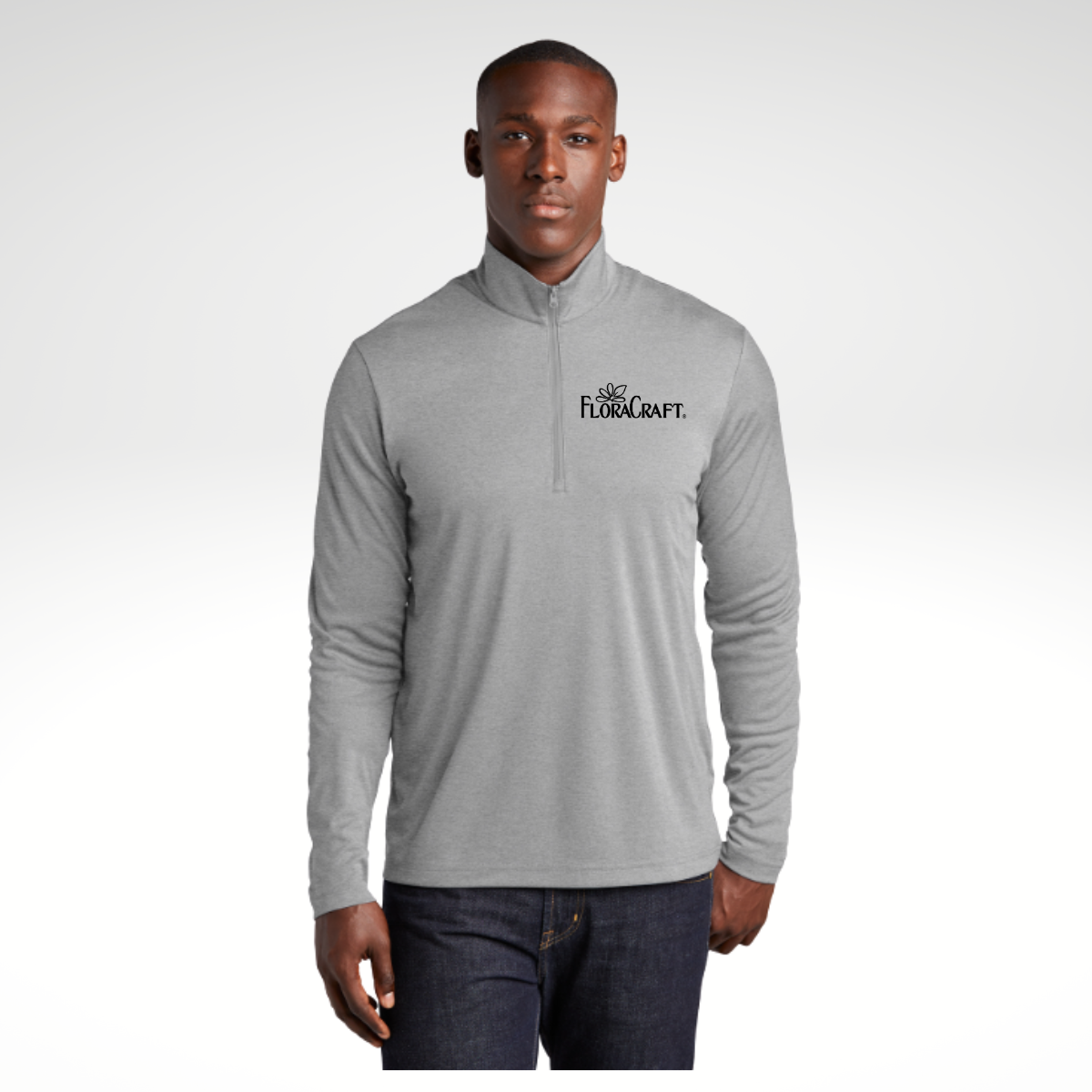 Sport-Tek ® Endeavor 1/2-Zip Pullover in Light Grey Heather - Heat Seal