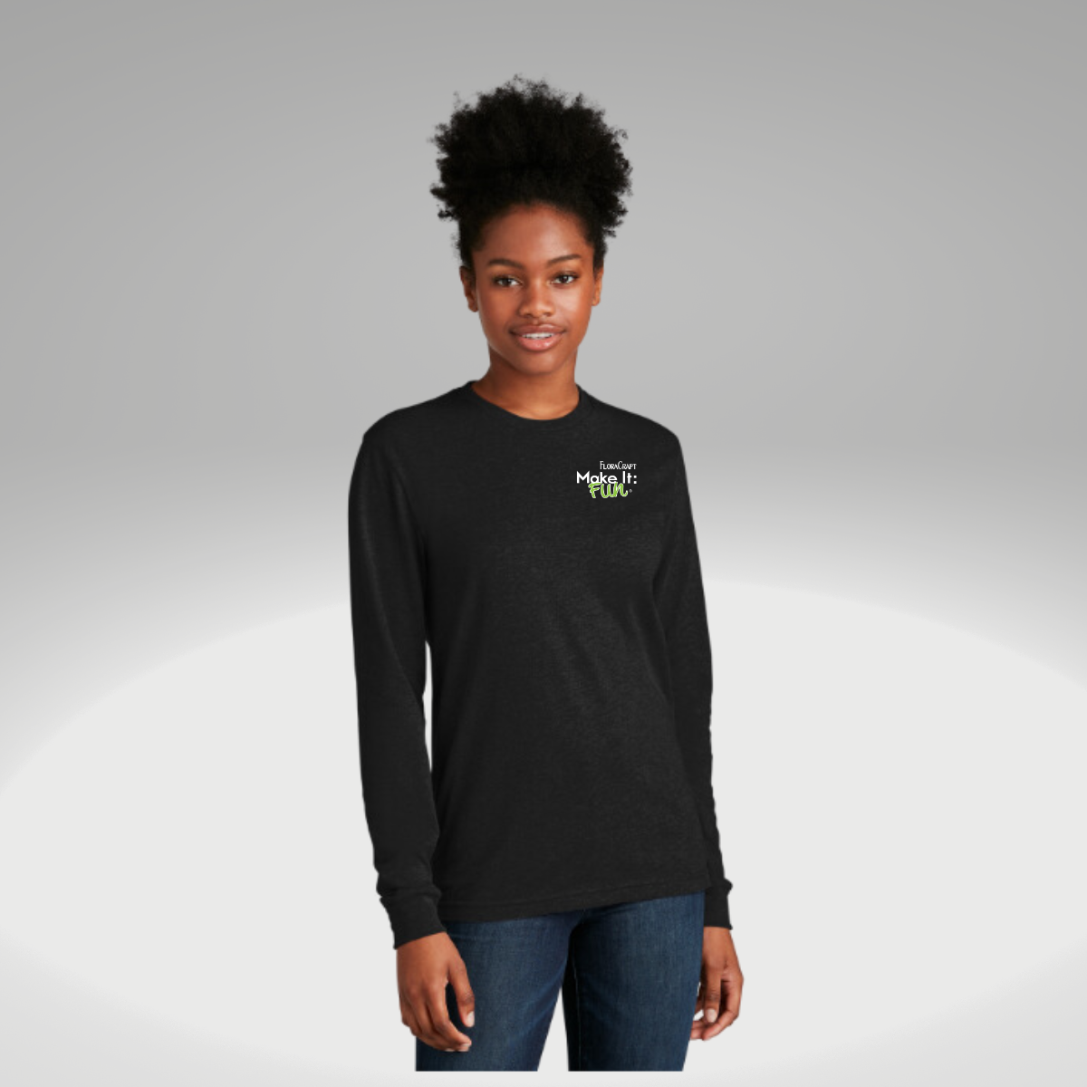 Next Level Apparel® Unisex CVC Long Sleeve Tee in Black - Heat Seal
