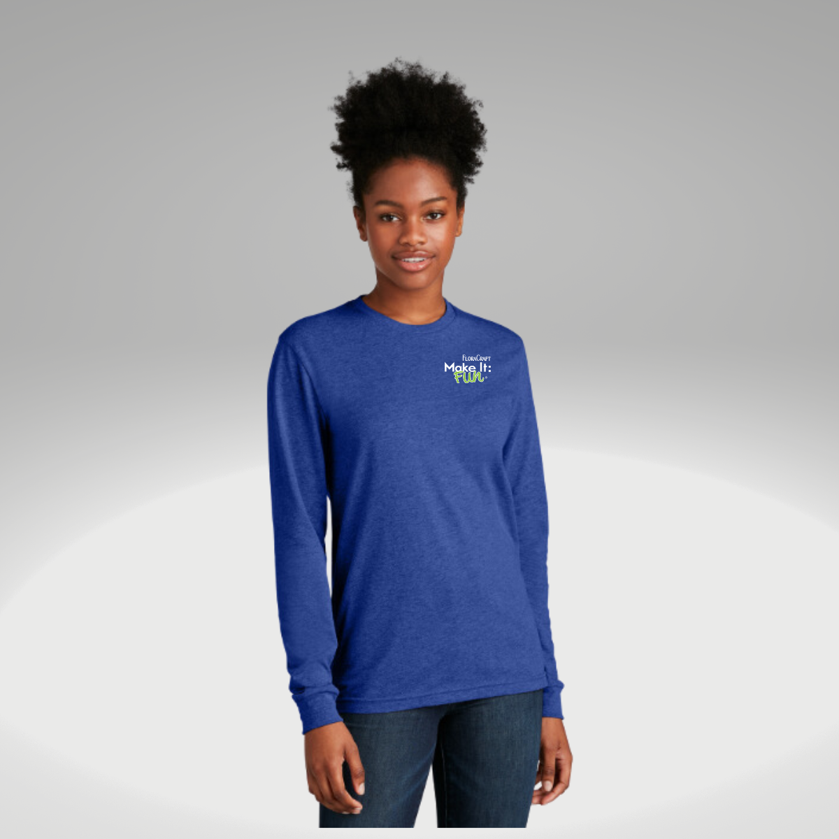 Next Level Apparel® Unisex CVC Long Sleeve Tee in Royal - Embroidery