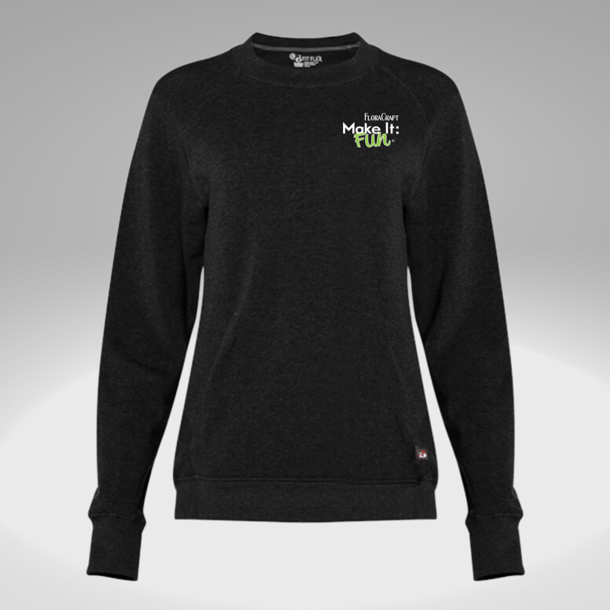 Badger - FitFlex Women's French Terry Sweatshirt in Black - Embroidery