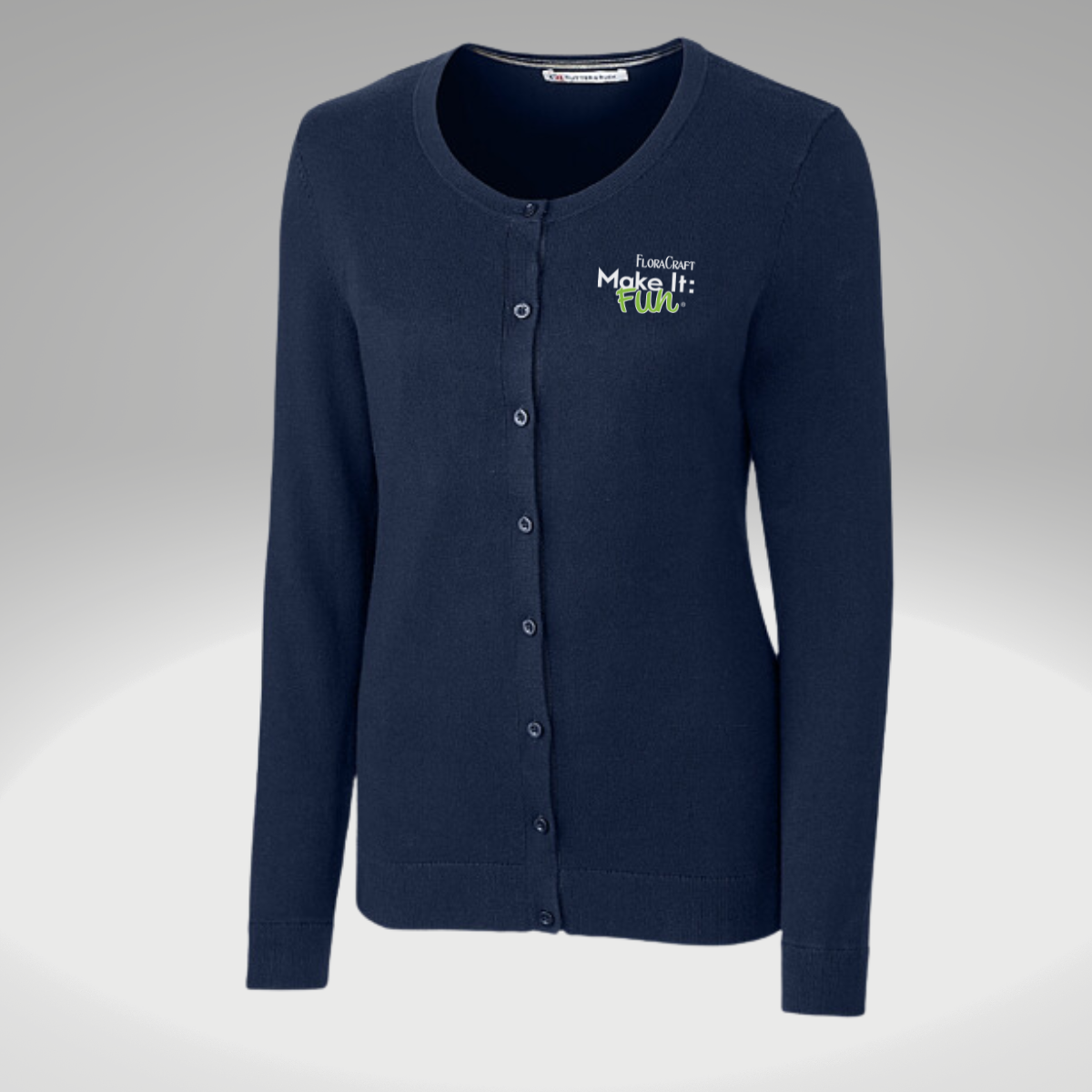 Cutter & Buck Women's Lakemont Cardigan Sweater in Liberty Navy - Heat Seal