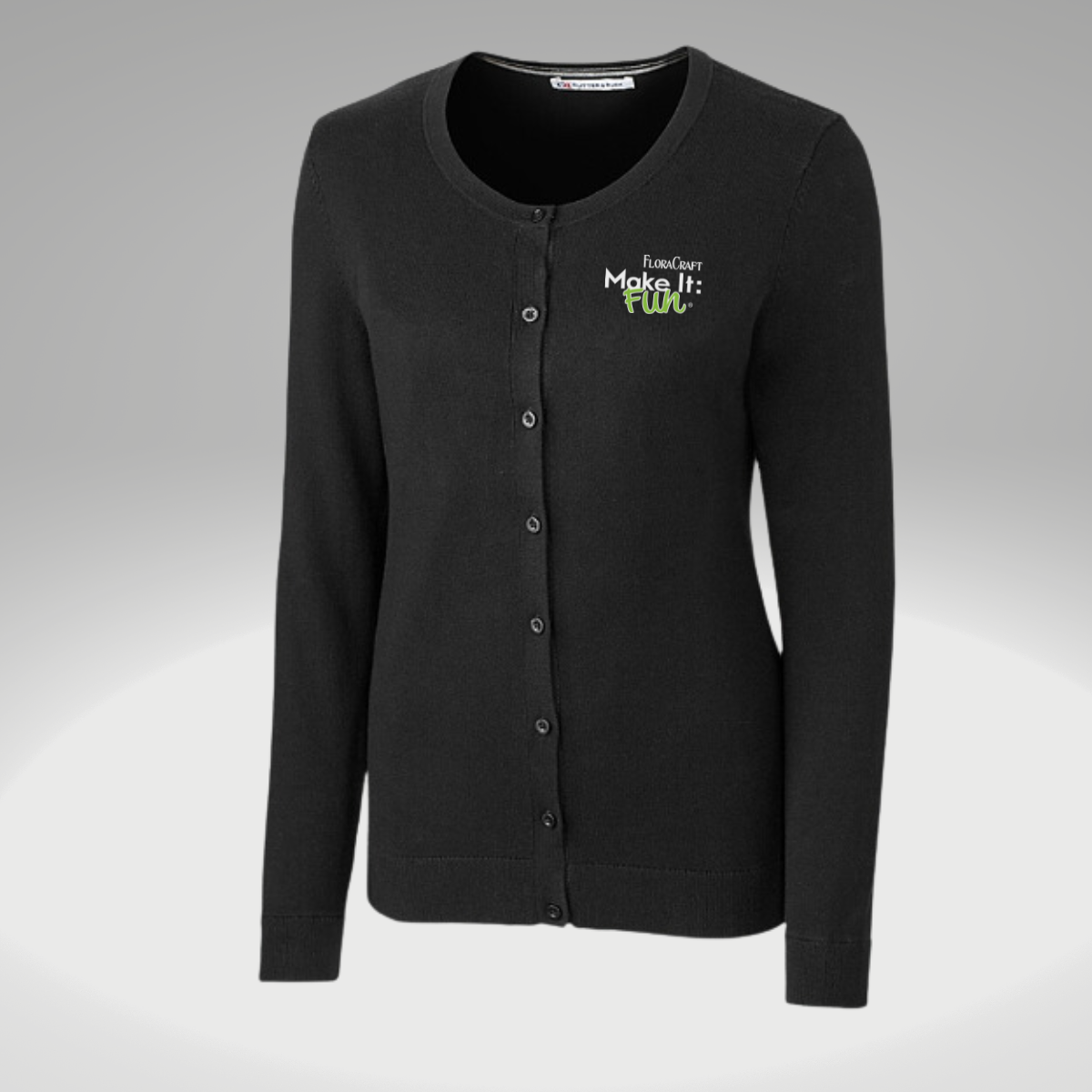 Cutter & Buck Women's Lakemont Cardigan Sweater in Black - Heat Seal