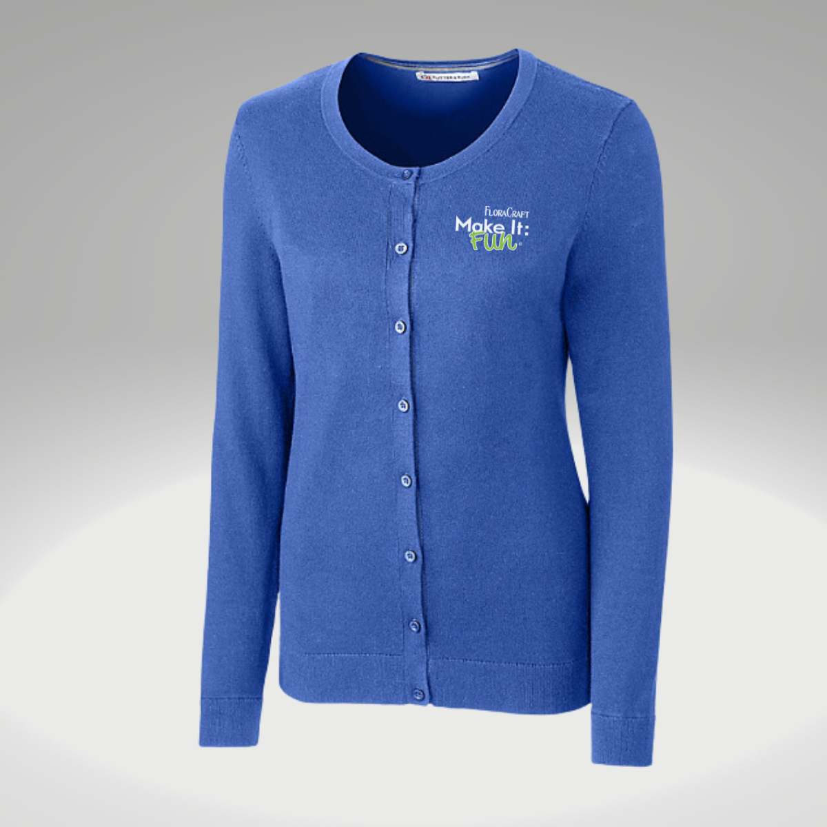 Cutter & Buck Women's Lakemont Cardigan Sweater in Tour Blue - Embroidery